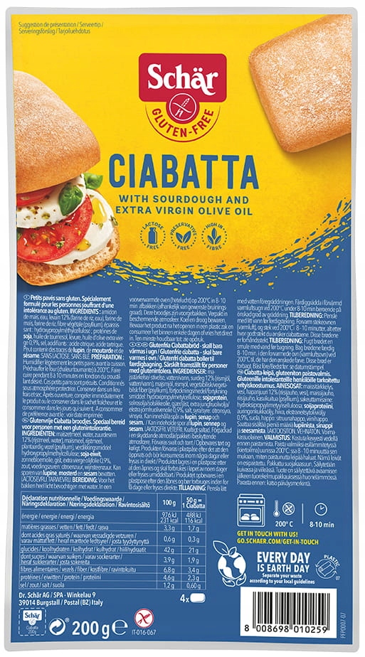 Ciabatta bezglutenowa 200g Schar